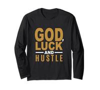 Graphique Marron Color God, Luck and Hustle Manche Longue