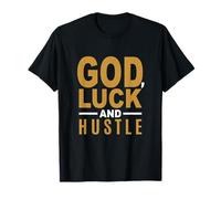 Graphique Marron Color God, Luck and Hustle T-Shirt