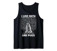 Graphique mathématique Amusant avec Inscription « I Love Math and Pugs » Débardeur