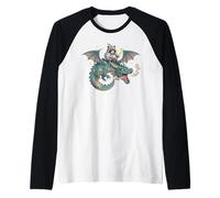 Graphique médiéval Ren Faire Chevalier Raccoon Riding Dragon Manche Raglan