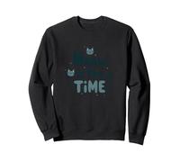Graphique Meow is The Time Cat Lover Sweatshirt, Unisexe pour Adultes, Noir, XXL