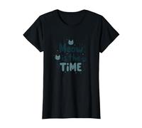 Graphique Meow is The Time Cat Lover T-Shirt, Femme, Noir, S