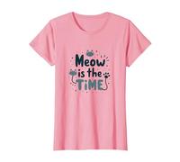 Graphique Meow is The Time Cat Lover T-Shirt, Femme, Rose, S