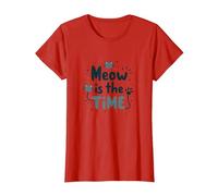 Graphique Meow is The Time Cat Lover T-Shirt, Femme, Rouge, S