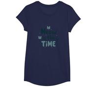 Graphique Meow is The Time Cat Lover T-Shirt, Fille, Bleu Marine, S