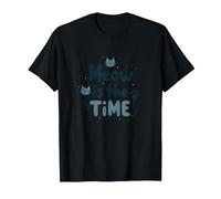 Graphique Meow is The Time Cat Lover T-Shirt, Homme, Noir, 4XL