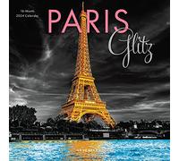 Graphique Mini calendrier mural Paris Glitz 2024 | 17,8 x 17,8 cm | Papier épais | Organiseur de maison et de bureau | Grande grille mensuelle | 3 langues et jours fériés marqués | Page d'aperçu de 4