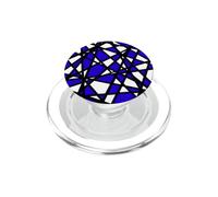 Graphique Minimaliste Bleu Abstrait Lignes géométriques Noir PopSockets PopGrip pour MagSafe