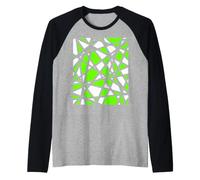 Graphique Minimaliste Vert Abstrait Lignes géométriques Manche Raglan