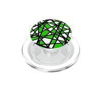 Graphique Minimaliste Vert Abstrait Lignes géométriques Noir PopSockets PopGrip pour MagSafe
