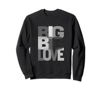Graphique Monochrome Big Love Gris Sweatshirt