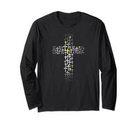 Graphique mosaïque Croix chrétienne - Foi Artistique et Religieuse Manche Longue