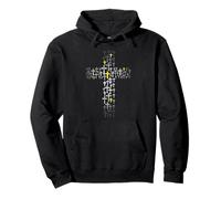 Graphique mosaïque Croix chrétienne - Foi Artistique et Religieuse Sweat à Capuche