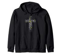 Graphique mosaïque Croix chrétienne - Foi Artistique et Religieuse Sweat à Capuche