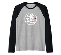 Graphique mot japonais Kanji « Progress » Manche Raglan