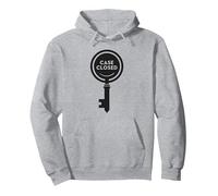 Graphique mystère de détective à clé fermée, Sweat à Capuche, Unisexe pour Adultes, Gris Chiné, S