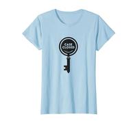 Graphique mystère de détective à clé fermée, T-Shirt, Femme, Bleu Céleste, L