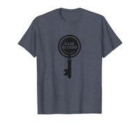 Graphique mystère de détective à clé fermée, T-Shirt, Homme, Bleu Chiné, M