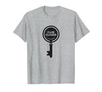 Graphique mystère de détective à clé fermée, T-Shirt, Homme, Gris Chiné, M