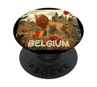Graphique Nice Belgique avec Vue sur la Ville et Lion PopSockets PopGrip Adhésif