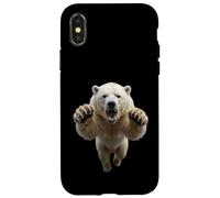 Graphique Ours Polaire bondissant féroce Animal Sauvage Coque pour iPhone X/XS