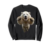 Graphique Ours Polaire bondissant féroce Animal Sauvage Sweatshirt