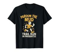 Graphique Pardon the Mud Trail Run en jaune et blanc T-Shirt