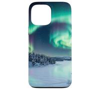 Graphique Paysage de Nuit d'hiver Aurore boréale Aurore boréale Coque pour iPhone 13 Pro Max