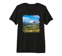 Graphique Paysage de rivière de la vallée des Montagnes Rocheuses T-Shirt Haut de Gamme