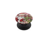 Graphique Père Noël et Alligator Cœur Mains Vacances de Noël PopSockets PopGrip Adhésif