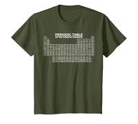 Graphique PÉRIODIQUE des ÉLÉMENTS Chimiques T-Shirt, Enfant, Olive, 10 Ans