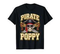 Graphique Pirate Poppy Skull Crossed Cutlass Swords T-Shirt
