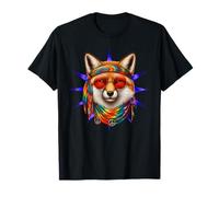 Graphique Renard Hippie Tie Dye Années 60 70 Mode T-Shirt