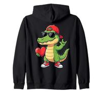 Graphique représentant Alligator Cool Tenant Un cœur et f Sweat à Capuche