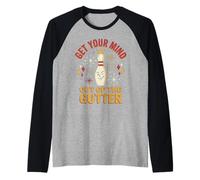 Graphique rétro Amusant de Bowling Get Your Mind Out of The Gutter Manche Raglan
