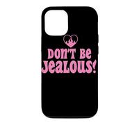 Graphique rétro avec Citation « Don't Be Jealous » Rose Coque pour iPhone 12/12 Pro