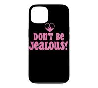 Graphique rétro avec Citation « Don't Be Jealous » Rose Coque pour iPhone 13