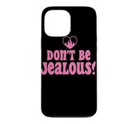 Graphique rétro avec Citation « Don't Be Jealous » Rose Coque pour iPhone 13 Pro Max