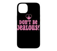 Graphique rétro avec Citation « Don't Be Jealous » Rose Coque pour iPhone 14 Plus
