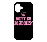 Graphique rétro avec Citation « Don't Be Jealous » Rose Coque pour iPhone 16