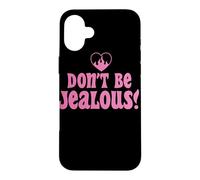 Graphique rétro avec Citation « Don't Be Jealous » Rose Coque pour iPhone 16 Plus