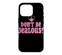Graphique rétro avec Citation « Don't Be Jealous » Rose Coque pour iPhone 16 Pro