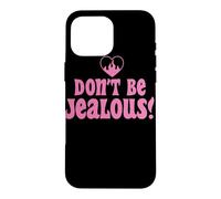Graphique rétro avec Citation « Don't Be Jealous » Rose Coque pour iPhone 16 Pro Max