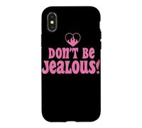 Graphique rétro avec Citation « Don't Be Jealous » Rose Coque pour iPhone X/XS
