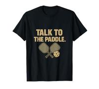 Graphique rétro en forme de bloc Talk to the Paddle Pickleball T-Shirt