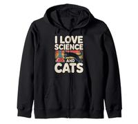 Graphique rétro « I Love Science and Cats » Sweat à Capuche