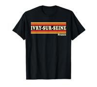 Graphique rétro Vintage des années 80 Ivry-sur-Seine France T-Shirt