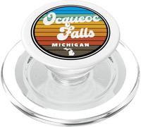 Graphique Rond rétro Vintage Ocqueoc Falls Area Michigan MI PopSockets PopGrip pour MagSafe