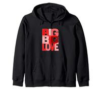 Graphique Rouge Big-Big-Love Sweat à Capuche