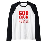 Graphique Rouge Dieu, Luck and Hustle Manche Raglan